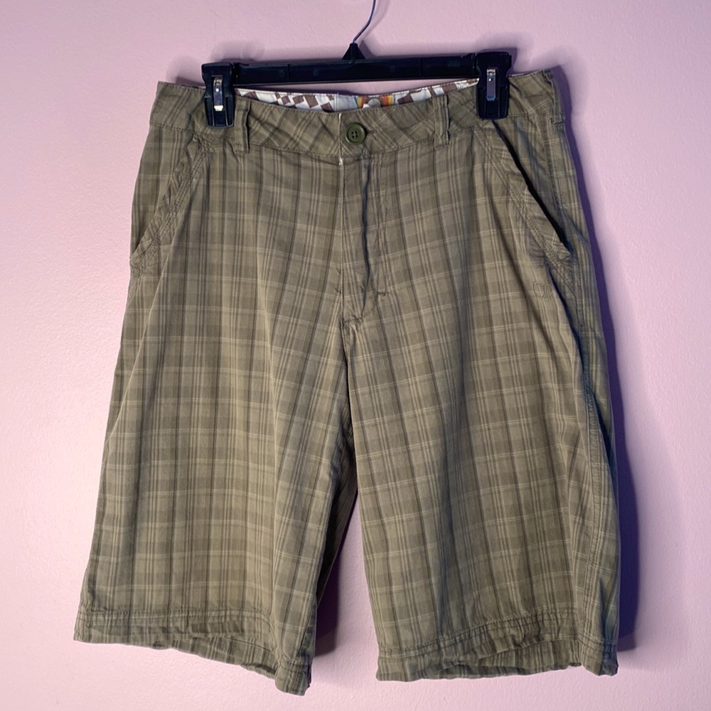 OP - Ocean Pacific gingham plaid Flat Front Shorts 30x 12